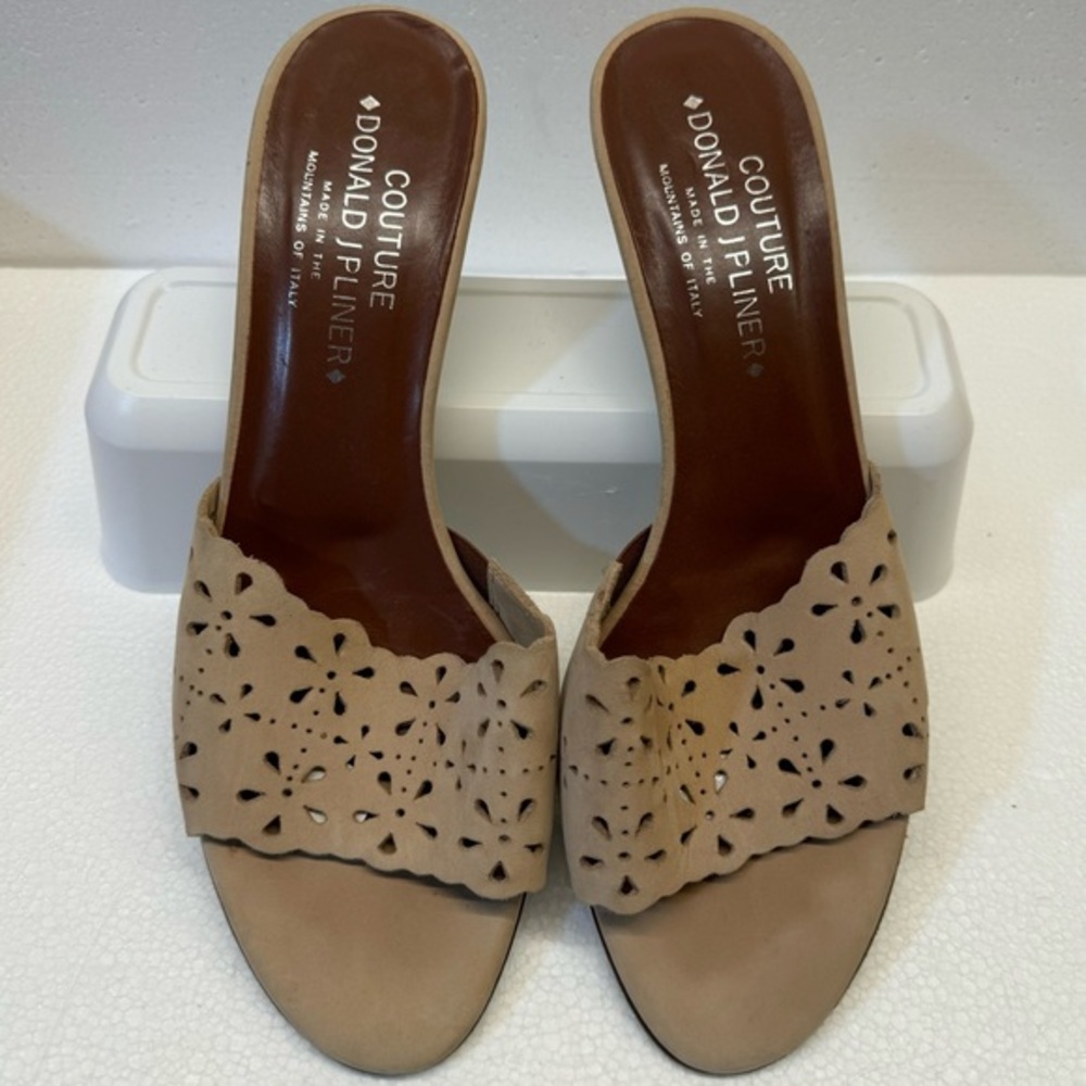 Donald J Pliner Couture Open Toe Kitten‎ Heels Cottagecore Coastal Grandmother